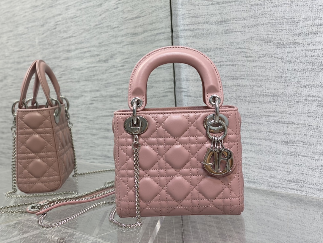 Mini Lady Dior Bag Pink Cannage Lambskin